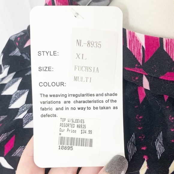🎀 NWT Fiori Fuchsia Multi Geometric Print Tunic Top XL 🎀 - Picture 2 of 9